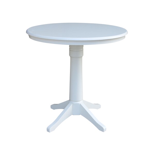 International Concepts Round 36 in Round Top Pedestal Table, 34.9 inH, White, 36 in W, 36 in L, 35.9 in H, Wood, White K08-36RT-27B-6B - main